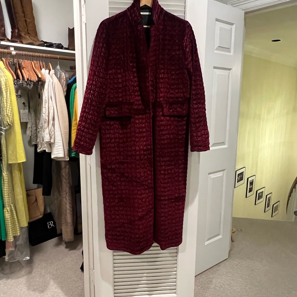 Zara Burgundy Long Coat